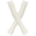 thumbnail image 1 of WTXUE Fingerless Gloves, Arm Warmers Wool Thickened Warm Long Gloves 8 Character Sleeves Autumn and Winter Fingerless Sleeves Knitted Arm Sleeves, White, 1 of 4