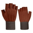 thumbnail image 1 of WTXUE Fingerless Gloves, Autumn and Winter Knitted Woolen Mens and Womens Half Finger Warm Gloves Solid Color Leaky Finger Gloves, 3# F, 1 of 3