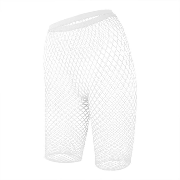 WTXUE Fishnet Stockings for Women, Fishnet Tights, Women's Sexy Fashion Hollow Out See Through Mid Calf Fishnet Socks Bottoming, Control Top Pantyhose for Women, 2# White