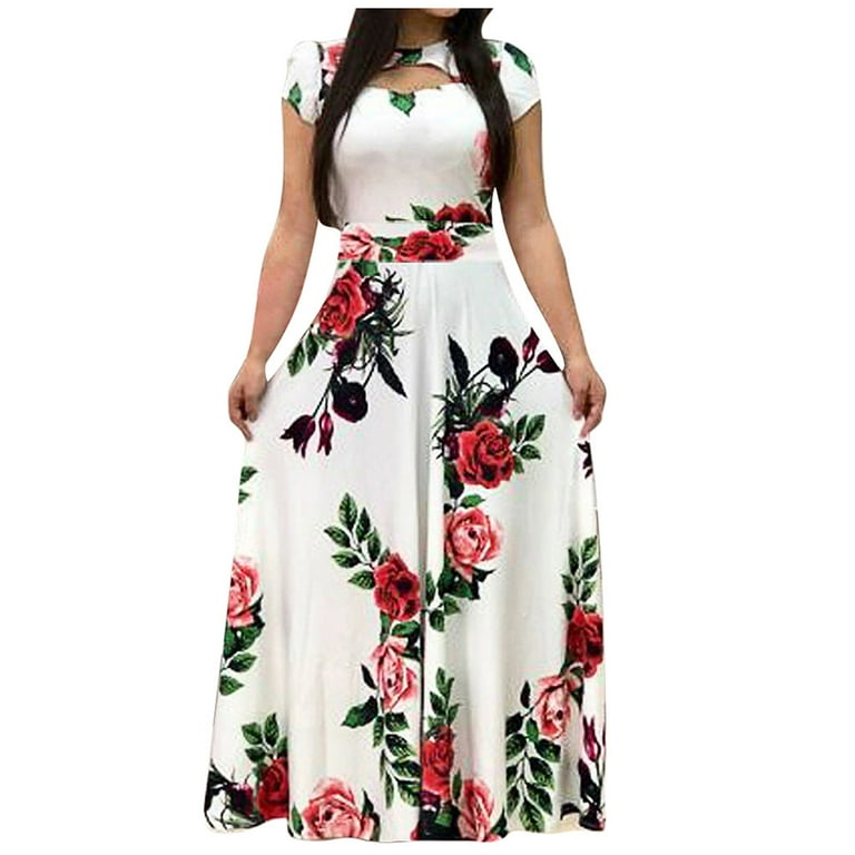 WTXUE Floral Dress for Women, Casual Floral Ladies Dress Sleeve 
