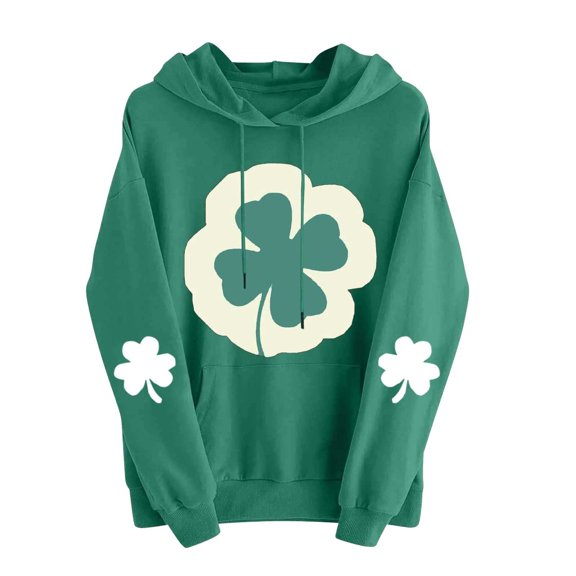 WTXUE Funny Hoodies Sweatshirts for Women Long Sleeve Pullover Hooded Work Sweatshirts Shamrock T Hoodies Sweatshirt Dressy Casual Sweatshirts Basic Tees Sweatshirts Tunic Tops Sky Blue M