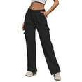 thumbnail image 1 of WTXUE Girls Cargo Pants, Scrub Pants Pants for Women Casual Gradient Print Bottom Sweatpants Pockets Waisted Sporty Gym Athletic Fit Jogger Pants Trousers, Pantalones De Mujer, 5-Black, 1 of 5