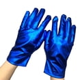 thumbnail image 1 of WTXUE Gloves Mittens Adult Unisex Shiny Short Metallic Spandex Gloves Costume Hand Accessories Blue One Size, 1 of 3