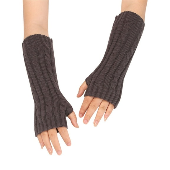WTXUE Gloves Mittens, Women Fashion Knitted Windproof Warm Thickened Fingered Plus Gloves, 3# Dark Gray