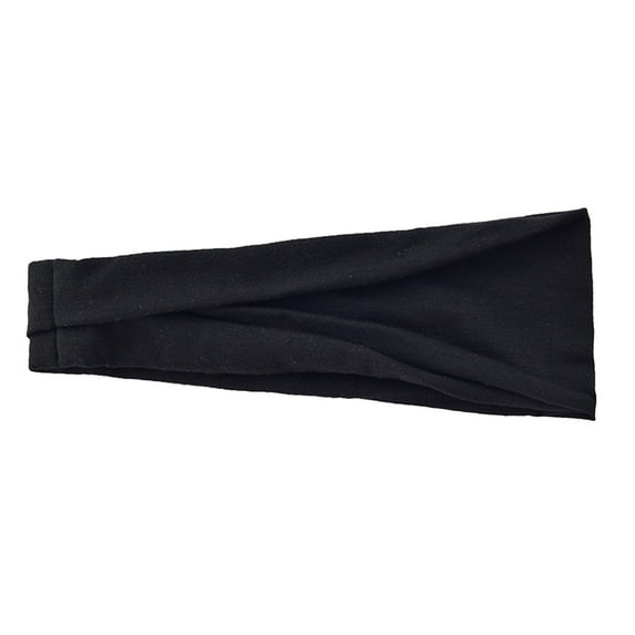 WTXUE Headbands for Women, Sport Headbands for Women Men Elastic Soft Fabric Non Slip Hair Bands Hair Warp for Daily Workout Yoga Running Sports Unisex, 2# Black