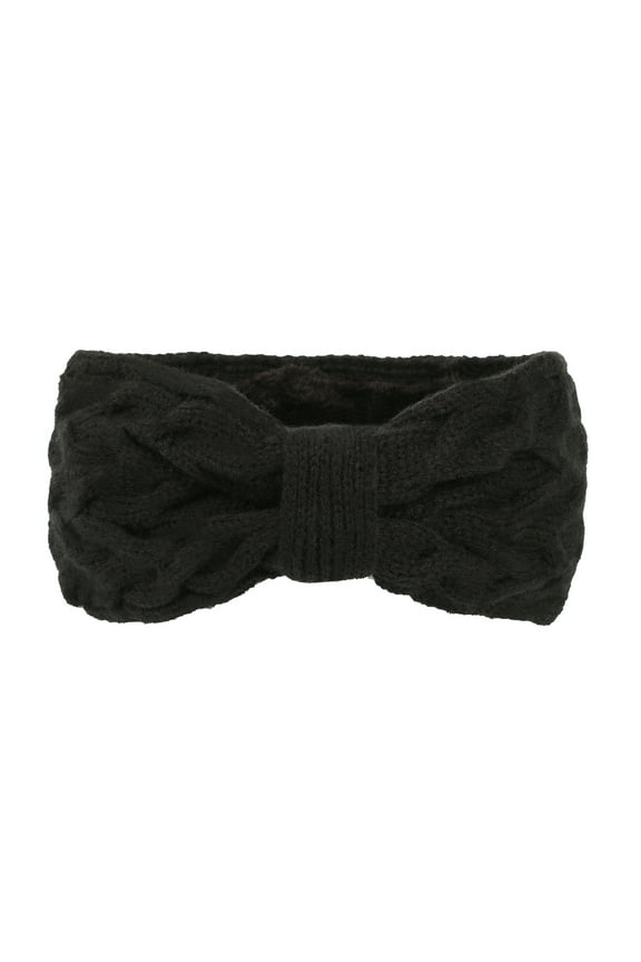 Headbands for Women, Warm Winter Headbands for Women Cable Crochet Turban Ear Warmer Headband Gifts 1Pack, Black
