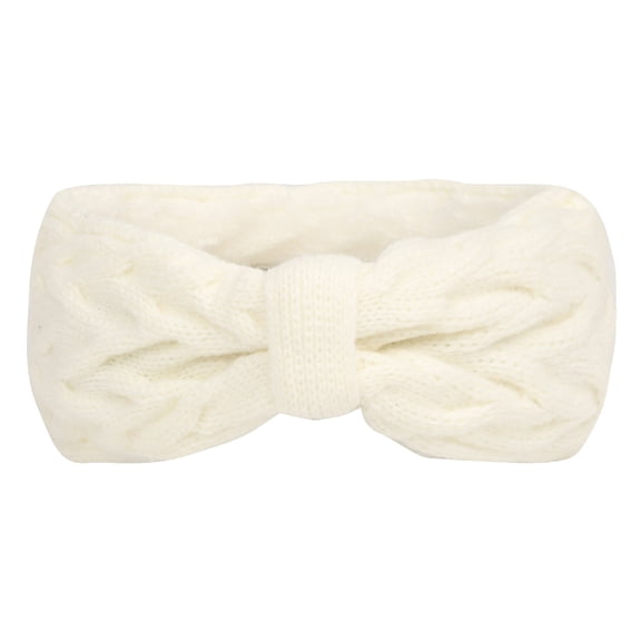WTXUE Headbands for Women, Warm Winter Headbands for Women Cable Crochet Turban Ear Warmer Headband Gifts 1Pack, White