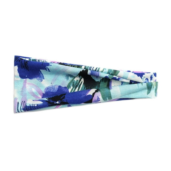 WTXUE Headbands for Women, Women Casual Printing Yoga Hairband Sports Elastic Sweat Absorbing Headband, 4# Blue