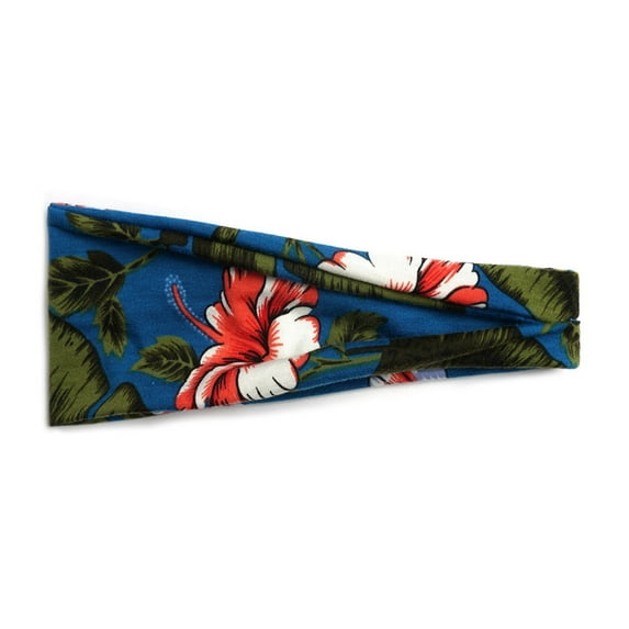 WTXUE Headbands for Women, Women Casual Printing Yoga Hairband Sports Elastic Sweat Absorbing Headband, 7# Dark Blue
