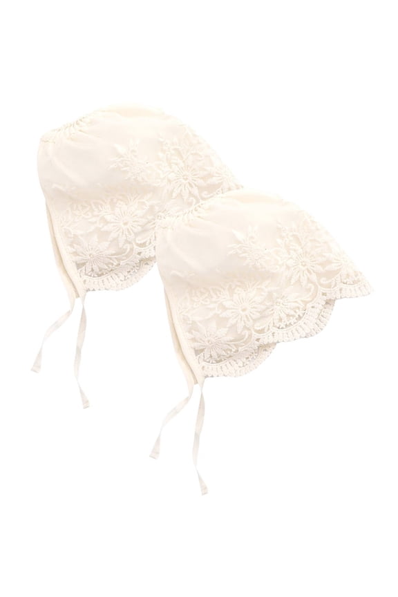 Heardband Bonnet White Lace Newborn Infant Toddler Adjustable Sun Protection Hat Sleep Cap 0 3 Months Baby Girls Summer Beige A