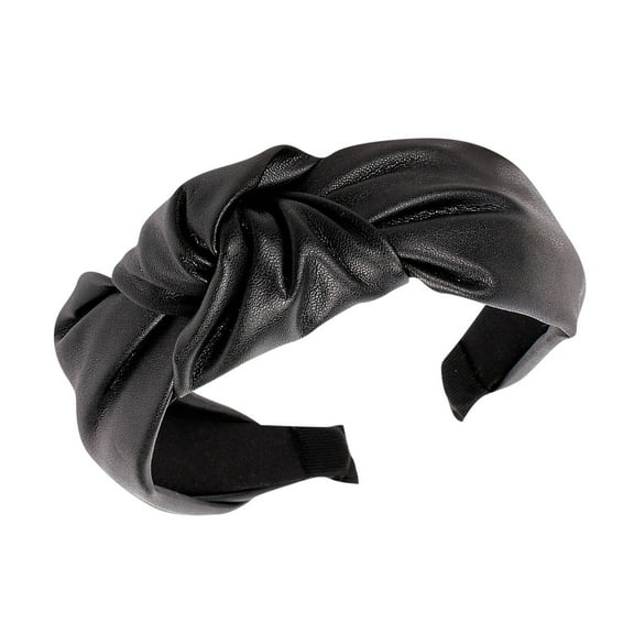 WTXUE Heardband Sweet Tie Solid Color Hair Band Head Knot Hoop Hairpin Non Slip Twist Headwraps Short Hair Stretchy Thick Fashion Accessories Black One Size
