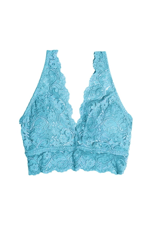 Intimates | Deep Bra Cami Women Wirefree Lace Yoga Comfort Bra V Womens Lingerie Bralette Tops with Garter Bra | 1 Piece Mint Green XL