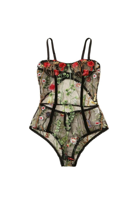 Intimates | Jumpsuit Teddy Plus Women Underwear Sleepwear Lace Size Lingerie Bodysuit | 1 Piece Black L