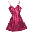 thumbnail image 1 of WTXUE Intimates | Nightshirts & Gowns Women Satin Bowknot Lace Lingerie V-Neck Sleepdress Underwear | 1 Piece Hot Pink XXL, 1 of 2