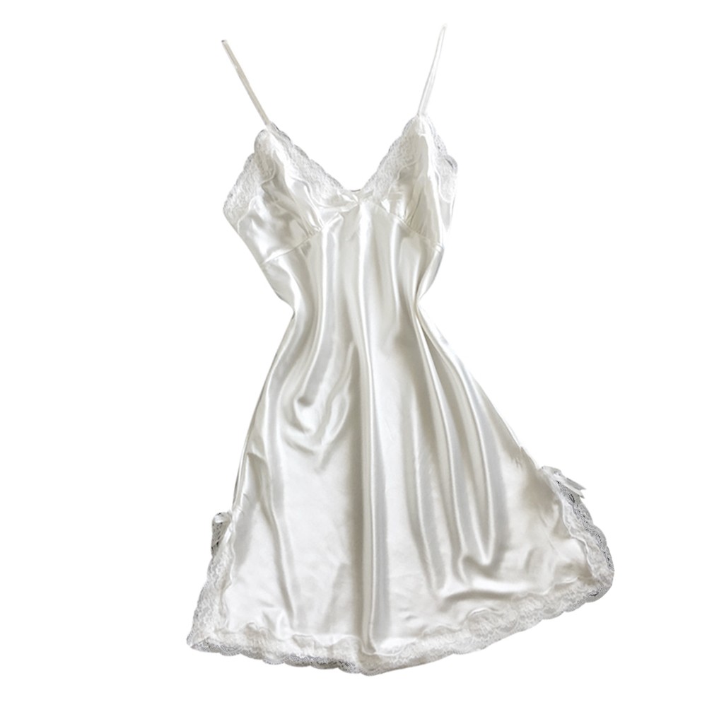 WTXUE Intimates Nightshirts Gowns Women Satin Bowknot Lace Lingerie WTXUE Intimates Nightshirts Gowns Women Satin Bowknot Lace Lingerie