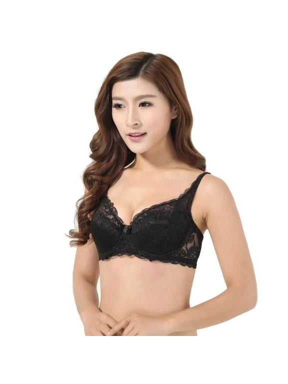| Push-up Women V-Neck Underwire Padded Lace Brassiere Bra | 1 Piece Black Size 34B
