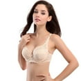 thumbnail image 1 of WTXUE Intimates | Push-up Women V-Neck Underwire Padded Lace Brassiere Bra | 1 Piece Khaki Size 32B, 1 of 9