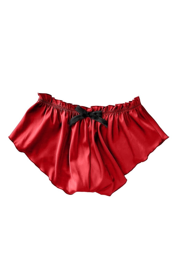 | Satin Silk Women Pajamas S-Xxxl Floral Shorts Lace Underwear Flowers | 1 Piece Red L