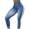 thumbnail image 1 of WTXUE Jeans for Women, Jeggings Women Casual Simulation Fitted Jeans Slim High Waist Elastic Leggings, Denim Leggings Pantalones De Mujer Pantalones De Mujer, 1 of 7