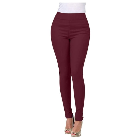 WTXUE Jeans for Women, Jeggings Womens High Waist Soild Denim Butt Lifting Front Ankle Denim Pants, Stretchy Jeans Denim Leggings Pantalones De Mujer, Red