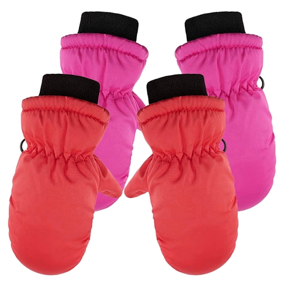 WTXUE Kids Snow Gloves 2 Pair Gloves & Mittens Winter Gloves Full Girls Outdoors Boys 2Pairs Children Gloves Winter Gloves Warm Skiing Mittens Kids Water-Proof Finger Gloves | Color F