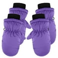 thumbnail image 1 of WTXUE Kids Snow Gloves 2 Pair Gloves & Mittens Winter Gloves Skiing Kids Warm Boys Gloves Full Mittens Children Water-Proof Finger Girls Winter Gloves Outdoors 2Pairs Gloves | Purple, 1 of 2