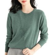 WTXUE Light Sweaters For Long Sleeve Crew Neck Lightweight Soft Knitted Pullover Knitted Blouse Loose Sweaters (Women's)