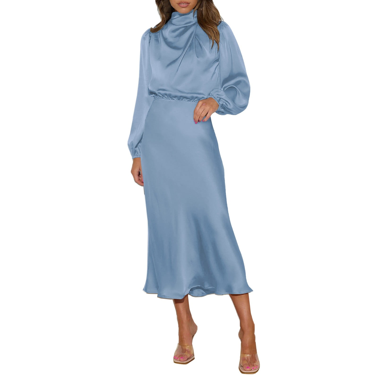 american eagle denim dress Womens AE Halter Midi – ShopCGX SIZE:12 Liv Morgan : LadiesOfWrestling color_Dusty Blue