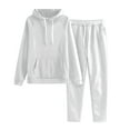 thumbnail image 1 of WTXUE Lounge Set for Women Hoodie Sweatsuit Sets 2 Piece Outfits Soft Lightweight Oversized Long Sleeve Sweatshirt Wide Leg Sweatpants with Pockets Fall Fashion Casual Set White Xl, 1 of 7