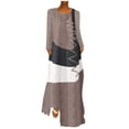 thumbnail image 1 of WTXUE Maxi Dresses, A-Line Long Sleeve Maxi Crew Neck, Women Retro Dress Patchwork Women's Plus, Brown Size XL, 1 of 9