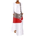 thumbnail image 1 of WTXUE Maxi Dresses, A-Line Long Sleeve Maxi Crew Neck, Women Retro Dress Patchwork Women's Plus, White Size 3XL, 1 of 9