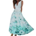 thumbnail image 1 of WTXUE Maxi Dresses, Sun Dress Sleeveless Vestidos Casuales Para Mujer V-Neck, for 2024 Spring Summer Elegant Wrap Trendy Flowy Dress Floral Maxi Women's Plus, Green Size XL, 1 of 9