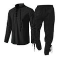 thumbnail image 1 of WTXUE Medieval Clothing Set Clothing Set with Linen Shirt Medieval Shirt Medieval Pants with Ankle Strap Relaxed Fit Pant Suits (Men's) Size S, 1 of 3