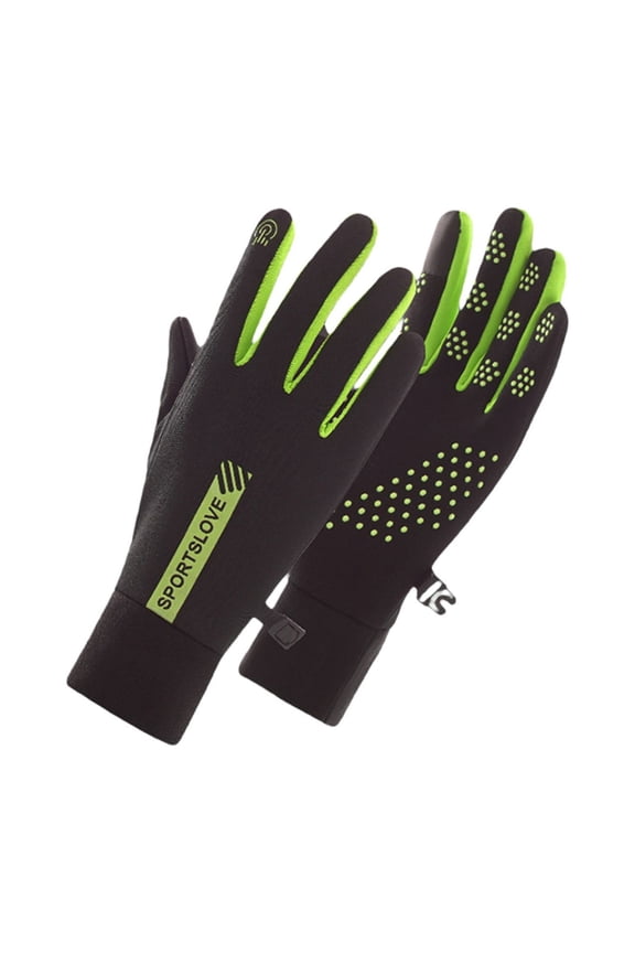 Men Women Winter Warm Touchscreen Sports Gloves Anti-Slip Running Gloves, Skiing Snowboarding Cycling Hunting & Outdoor Work Hiking Outdoor Activities Athletic Gloves Green One Size