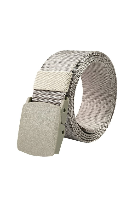 Mens Belt, Stretch Mens Adult Unisex Canvas Quick Release Buckle Outer Belt Men's Outdoor Training Belt Swivel Buckle, 1# Beige