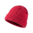 thumbnail image 1 of WTXUE Mens Hats, Beanie Hat Warm Fashion Knitted Hat Ripped Casual Outdoor Solid Woolen Unisex Baseball Caps, Red, 1 of 1