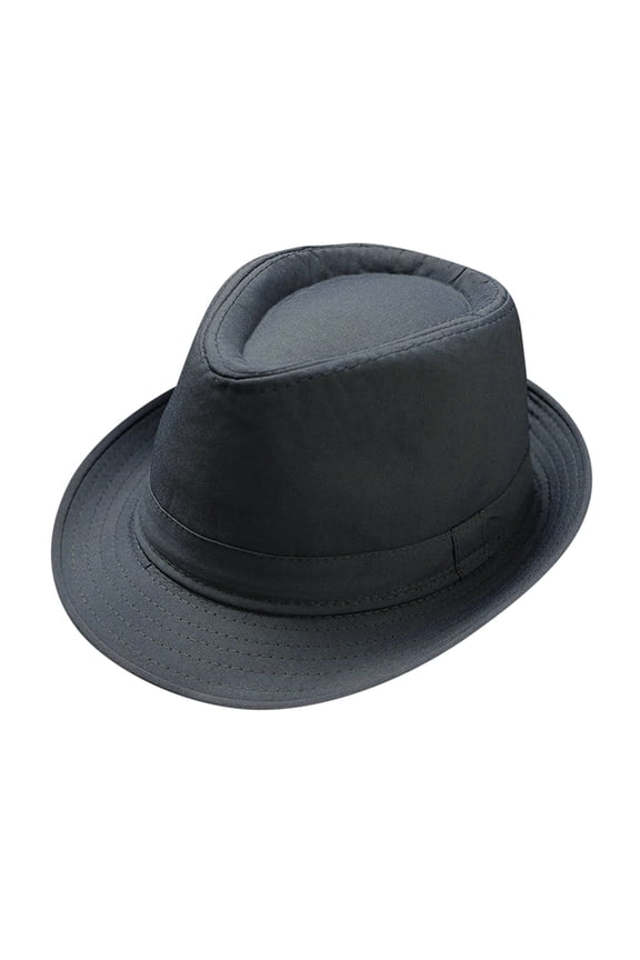 Mens Hats, Homburg Hat Men and Women Unisex British Solid Color Jazz Hat Sun Hat, Grey