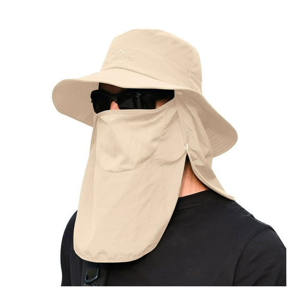 WTXUE Mens Hats, Sun Hat Mesh Foldable Men's Hats Wide Cap Ponytail Hole Baseball Caps, Beige