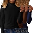 thumbnail image 1 of WTXUE Mock Turtle Neck Base Layer Thermal Layering Tops Fitted Undershirts Stretch Shirts Slim Fit Tops Soft Blouse Slim Fit Tops Dressy Casual Undershirt Thermal Underwear Soft Blouse Coffee 5Xl, 1 of 4