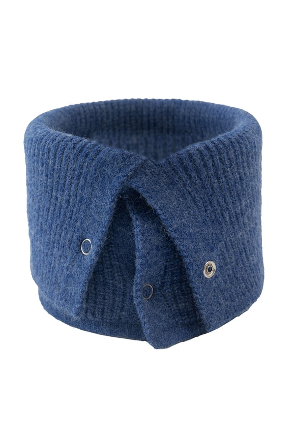 Neck Warmer, Neck Warm Mens Wool Bib Womens Scarf Winter Double Thick Knit Ring Unlimited Scarf Warm and Windproof, 3# Blue