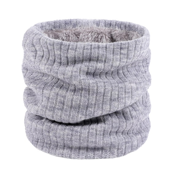 WTXUE Neck Warmer, Winter Scarf Men Women Warm Knitted Ring Scarves Wool Thick, 1# Gray2, One Size