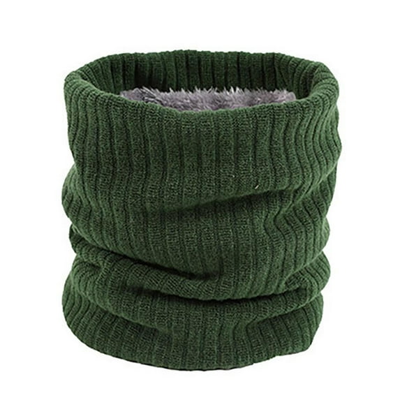WTXUE Neck Warmer, Winter Scarf Men Women Warm Knitted Ring Scarves Wool Thick, 1# Green, One Size