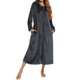 thumbnail image 1 of WTXUE Night Gown And Robe Sets Cotton Nightgowns Flannel Robe Zipper Front Robes Full Length Bathrobe Flannel Warm Housecoat Nightgown Sleepwear Pajamas Long Nightgowns Night Gown Soft Comfy Grey M, 1 of 7