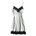 thumbnail image 1 of WTXUE Nightshirts & Gowns | with Bra Inserts Lingerie Pads Nightdress Women Chest Satin Ladies Nightwear with | 1 Piece Silver S, 1 of 4