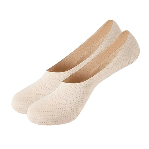 WTXUE No Show Socks Men, 1 Pair Breathable Ice Silk Socks Low Cut Socks for Mens and Womens Ultra Low Cut Non Slip Flat Boat, Beige