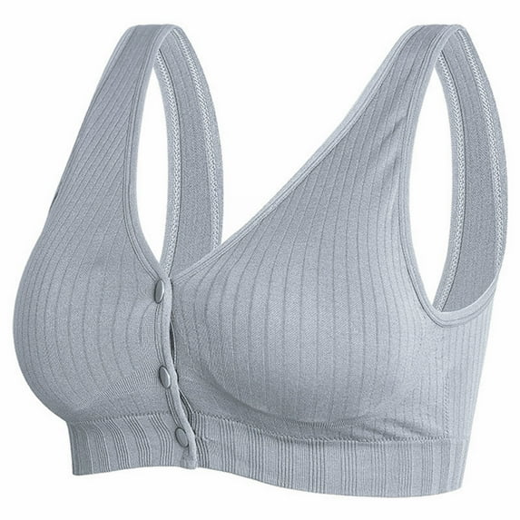 WTXUE Nursing Bra, Plus Size Maternity Front Open NursingBra for Breastfeeding Moms Summer Convenient Breastfeeding Straps Maternity underwear for Female Postpartum Sleeveless Grey