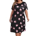 thumbnail image 1 of WTXUE Oversized Sleep Shirts Casual Pajamas Women's Plus Size Floral Print Nightgown Short Sleeve Round Neck Midi Night Dress Soft Sleep Shirts Comfy&nbsp;Pullover Loose House Dresses Black Xl, 1 of 8