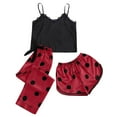 thumbnail image 1 of WTXUE Pajama Sets Women Print Push up Three Shorts Set Underwear Suit Pajamas | 3-Piece Red XL, 1 of 4