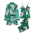 thumbnail image 1 of WTXUE Pajama Sets for Women | Pajamas Polyester Printed Daily Woman | 3-Piece Green XXL, 1 of 8