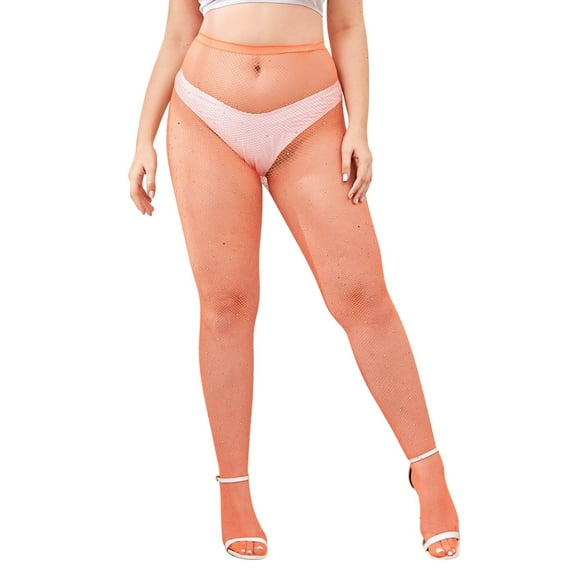 WTXUE Pantyhose for Women, Panty and Stocking, Women's Plus Size Sexy Super Short Rhinestone Boots Net Stretch Long High Socks Boots, Control Top Pantyhose for Women, Size XL